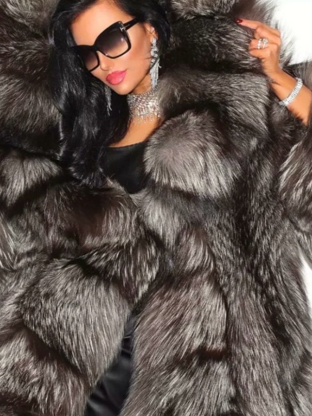 RARE Platinum Saga Marble Silver Fox fur coat BRAND NEW ! $3995 - Picture 12 of 12
